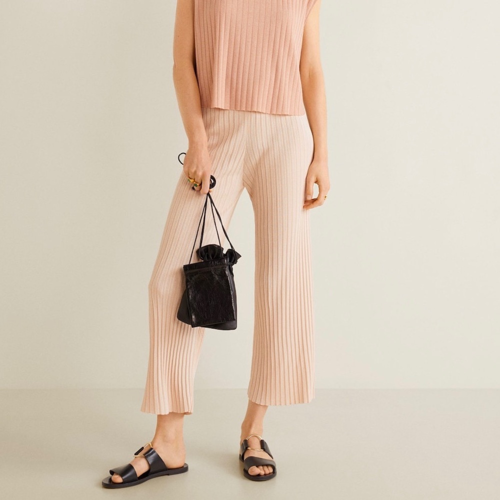 Mango straight ribbed trousers